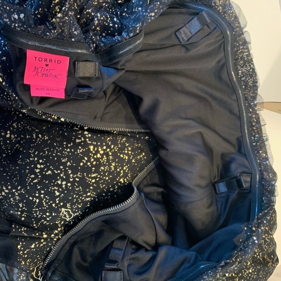 Betsey Johnson Torrid Black Gold Tulle Strapless Dress NWOT - Picture 10 of 11